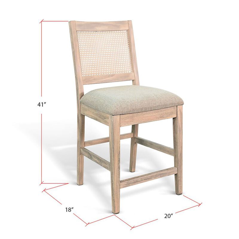 Sunny Designs Cane Back Cushion Seat Counter Stool (Set of 2) image number 2