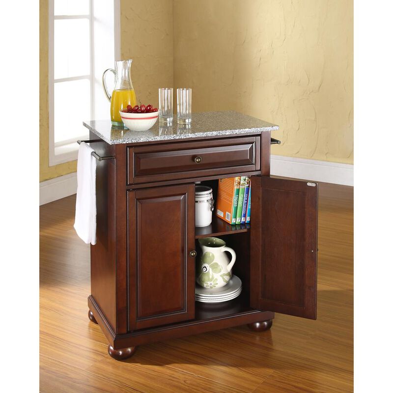 Alexandria Granite Top Portable Kitchen Island/Cart