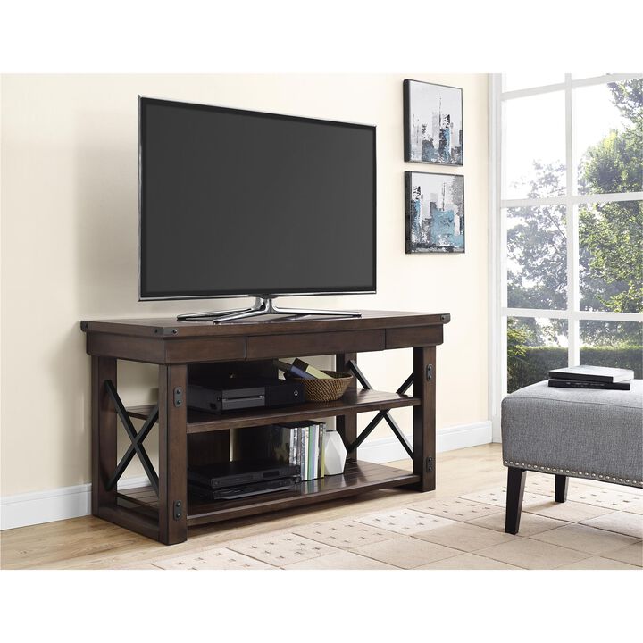 Ameriwood Home Wildwood Wood Veneer TV Stand for TVs up to 50", Espresso