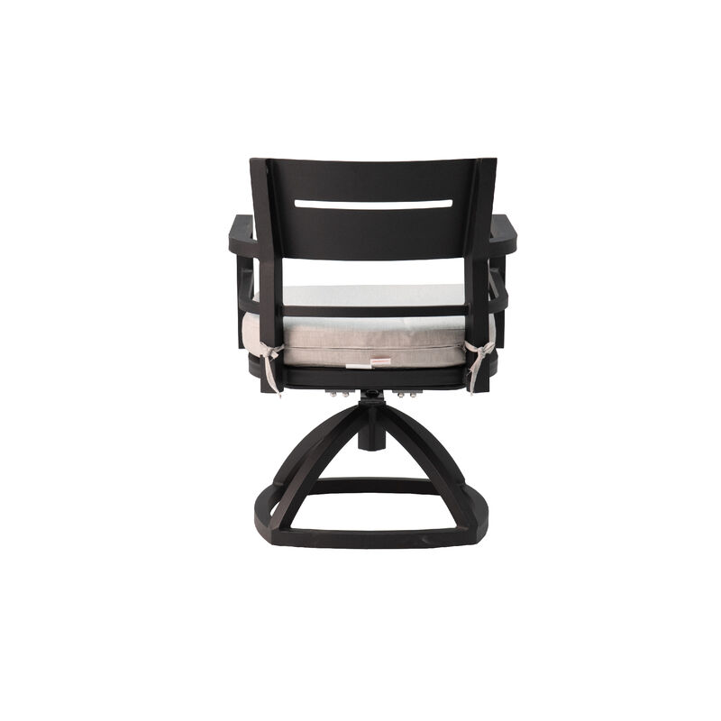 Aluminum Outdoor Patio Swivel Rockers with Plush Cushions (Set of 2)