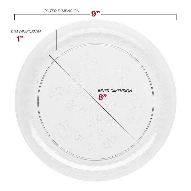 Clear Floral Round Plastic Dinnerware Value Set (120 Sets) image number 2