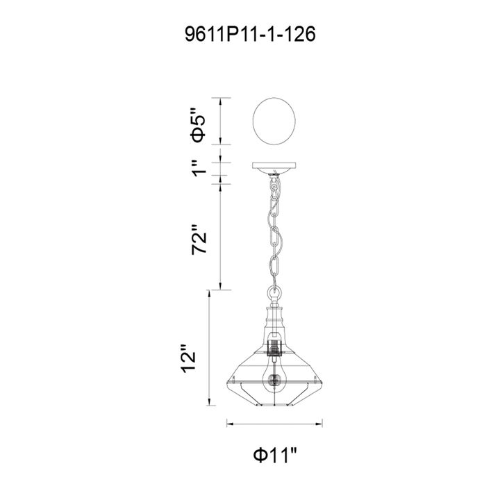 Morgan 1 Light Down Mini Pendant With Black Finish