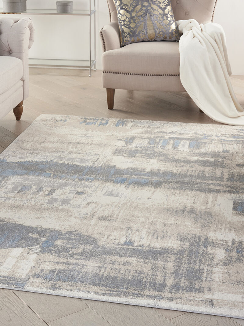 Solace SLA07 Ivory/Gray/Blue 5'3" x 7'3" Rug image number 5