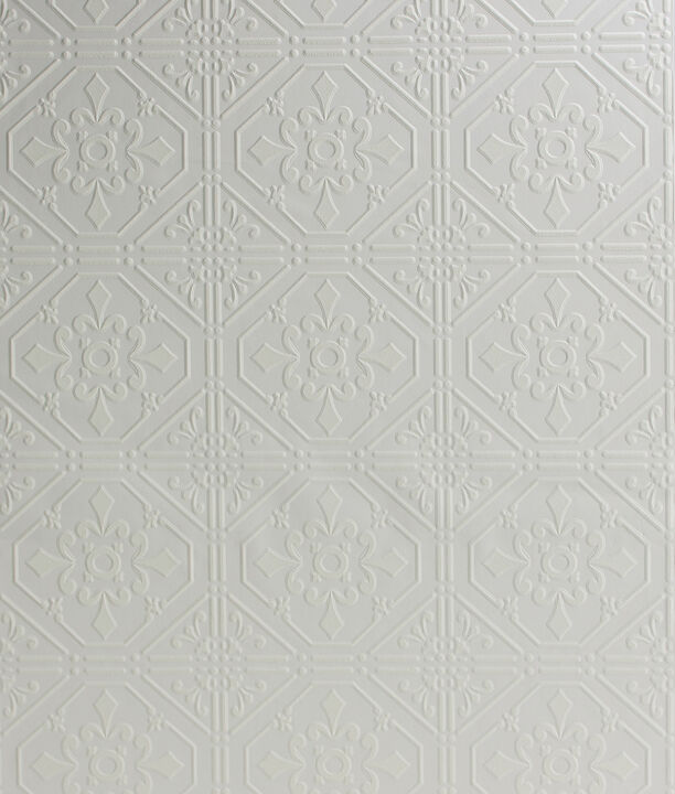Brooklyn White Tin Paintable Wallpaper