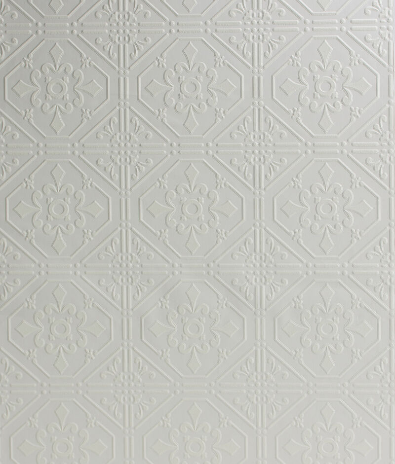 Brooklyn White Tin Paintable Wallpaper image number 0