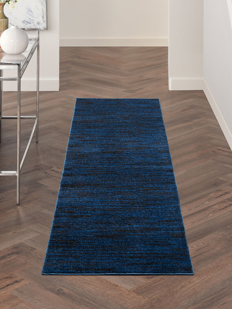 Nourison Essentials NRE01 Midnight Blue 2'2" x 14' Rug image number 7