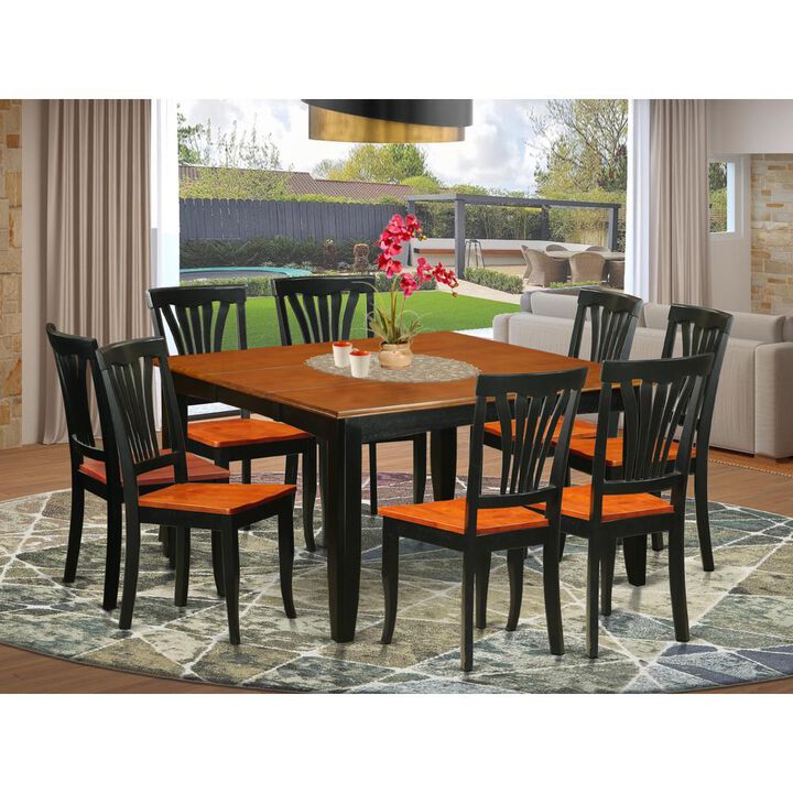 9 PC Dining room set-Dining Table and 8 Wooden Dining Chairs