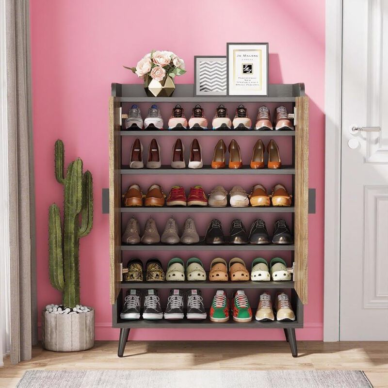 Modern Shoe Cabinet with Doors for Entryway & Hallway Storage image number 6