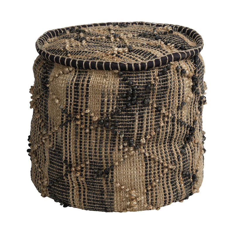 Cylinder Geometric Pouf Ottoman – Modern Upholstered Accent Seat