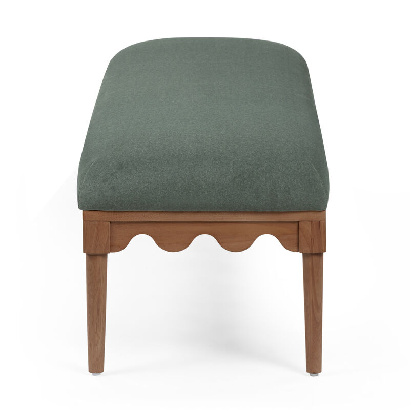 Oodle Bronze Vegan Mohair Bench in Walnut image number 4