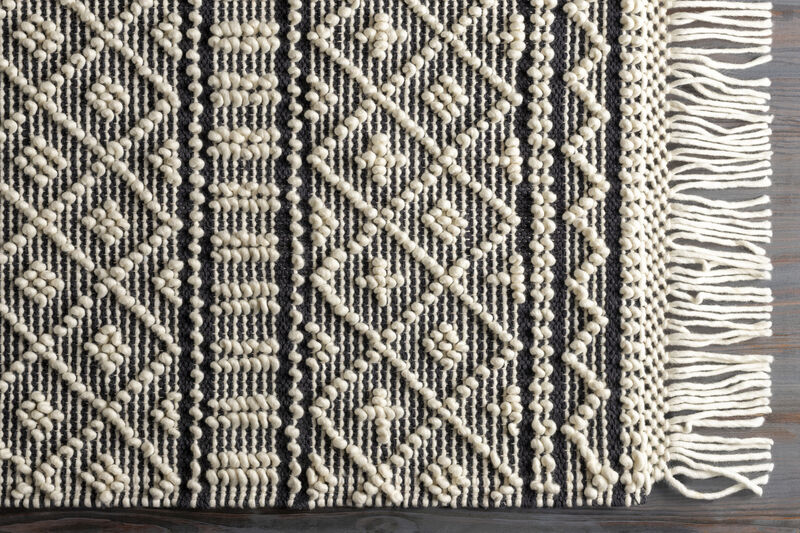 Farmhouse Tassels FTS-2300 2'6' x 8' Black Rug image number 7
