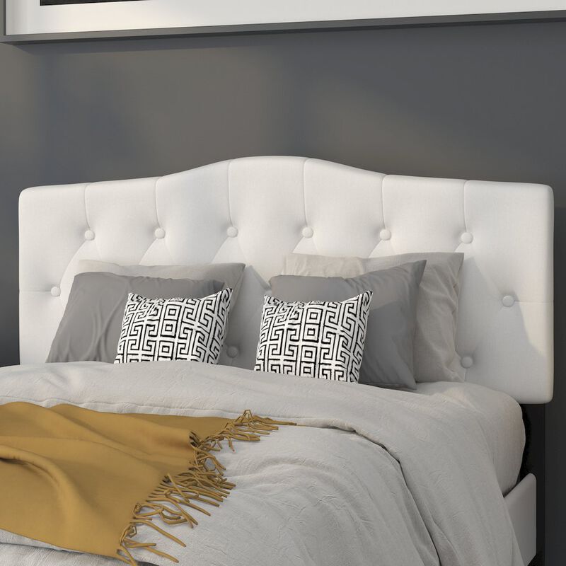 Flash Furniture Tufted Upholstered Full Size Headboard in White Fabric image number 7