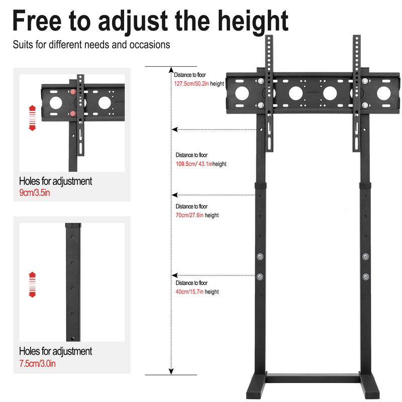 Extra Large Floor TV Stand, TV Mount Adjustable Height Free Standing for 32&rdquo;-65&rdquo; LED LCD Home Office image number 4