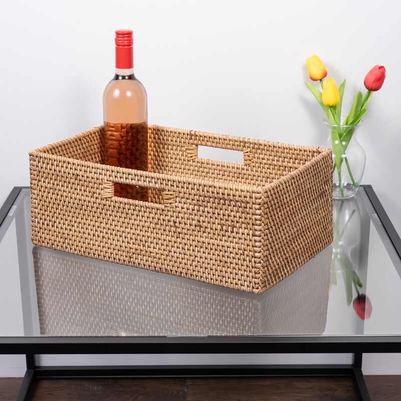 Saboga Home&trade; Rectangular Shelf basket with Side handles image number 1