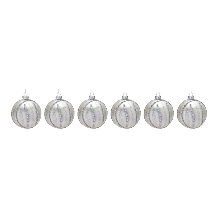 Ball Ornament (Set of 6) 4"D Glass