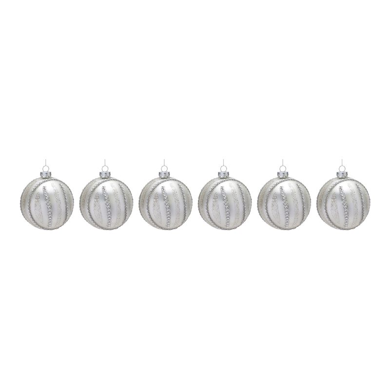 Ball Ornament (Set of 6) 4"D Glass