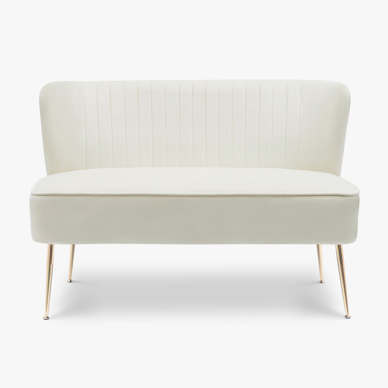 WestinTrends Mid Century Modern Tufted Velvet Loveseat Sofa and Chair Set