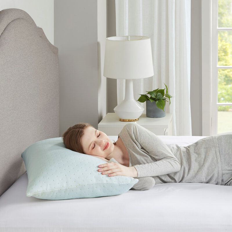 Gracie Mills Lynne Solid Shredded Memory Foam Pillow with Bamboo Blend Cover image number 3