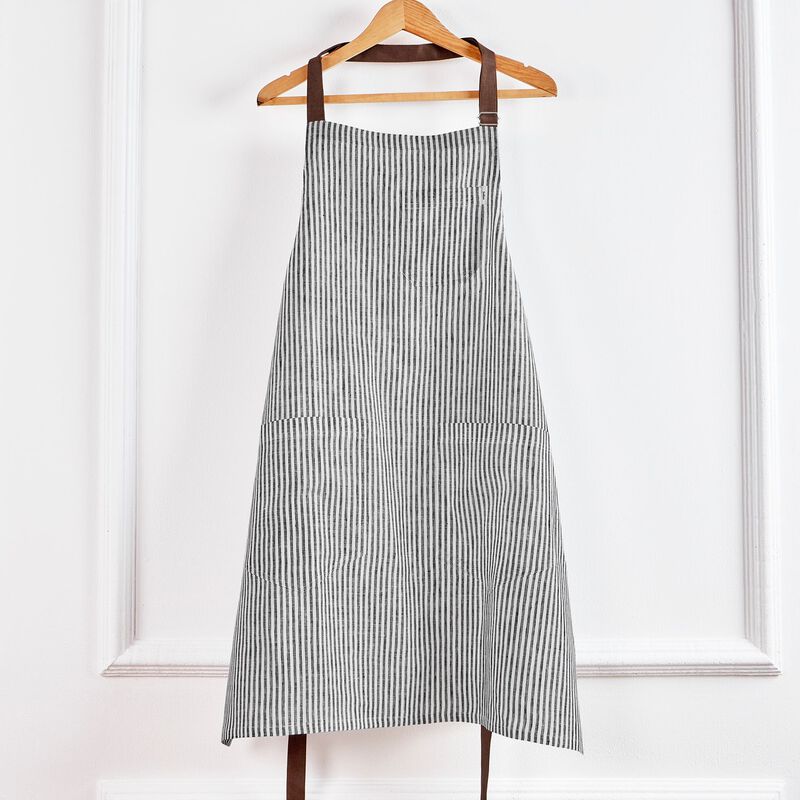 Solino Home 100% Pure Linen Apron - Linen Bib Apron