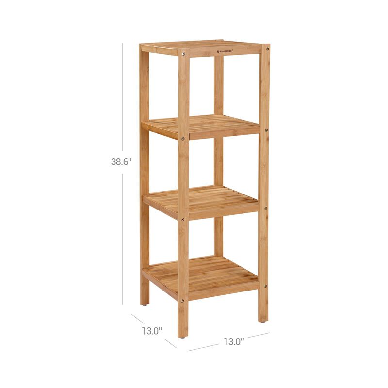 Elegant 4-Tier Wicker Bathroom Shelf for Organized Storage and Display