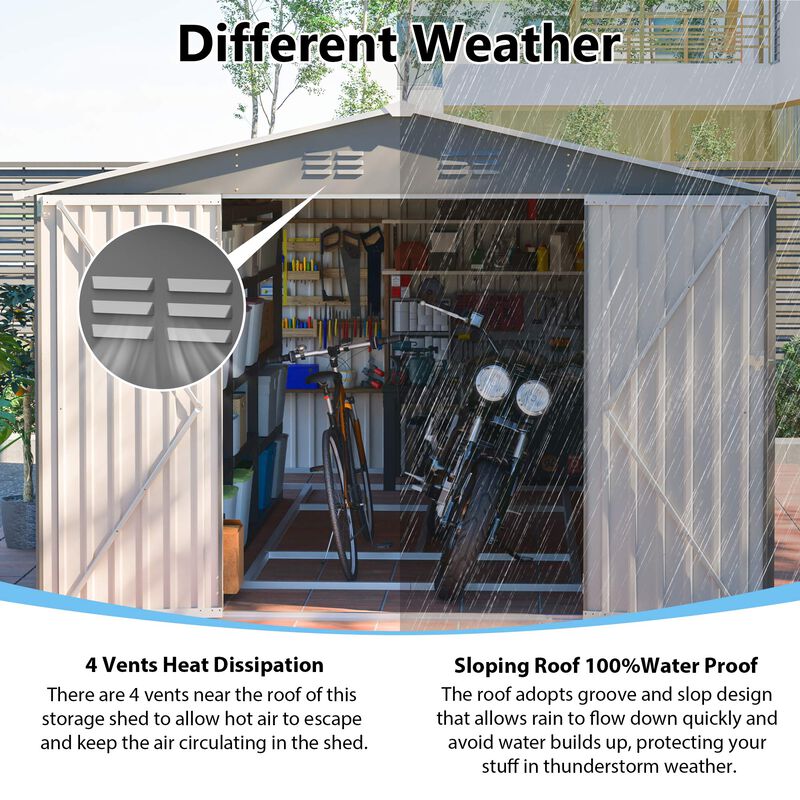 10x14 FT Outdoor Metal Storage Shed image number 8