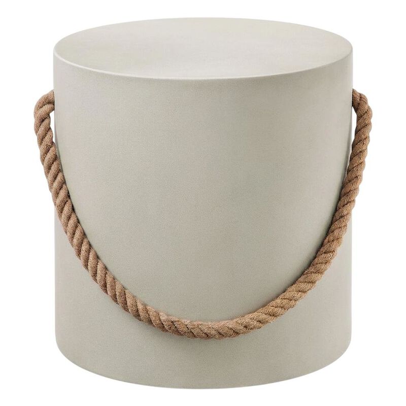 Concrete Side Table With Rope Detail For Indoor And Outdoor Use image number 1
