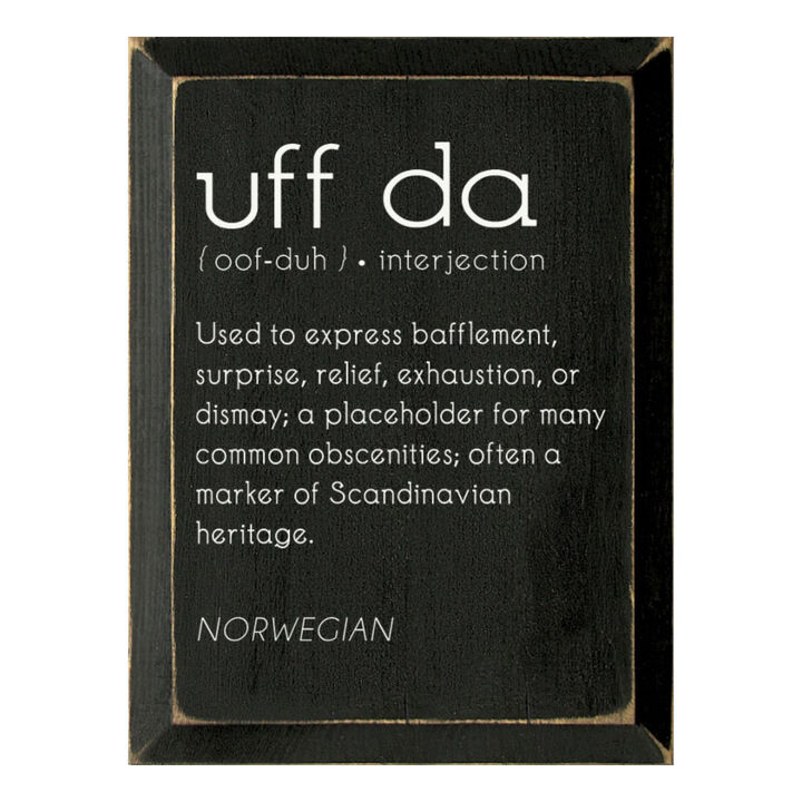 Uff Da Definition Wooden Wall Sign Scandinavian Farmhouse Decor