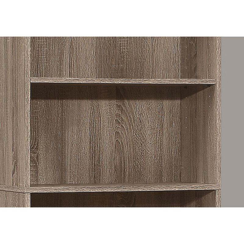 Bookshelf, Bookcase, 6 Tier, 72H, Office, Bedroom, Brown Laminate, Transitional