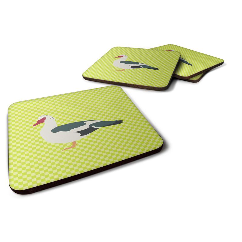 Caroline's Treasures Muscovy Duck Green Decorative Coasters, 3.5, Multicolor