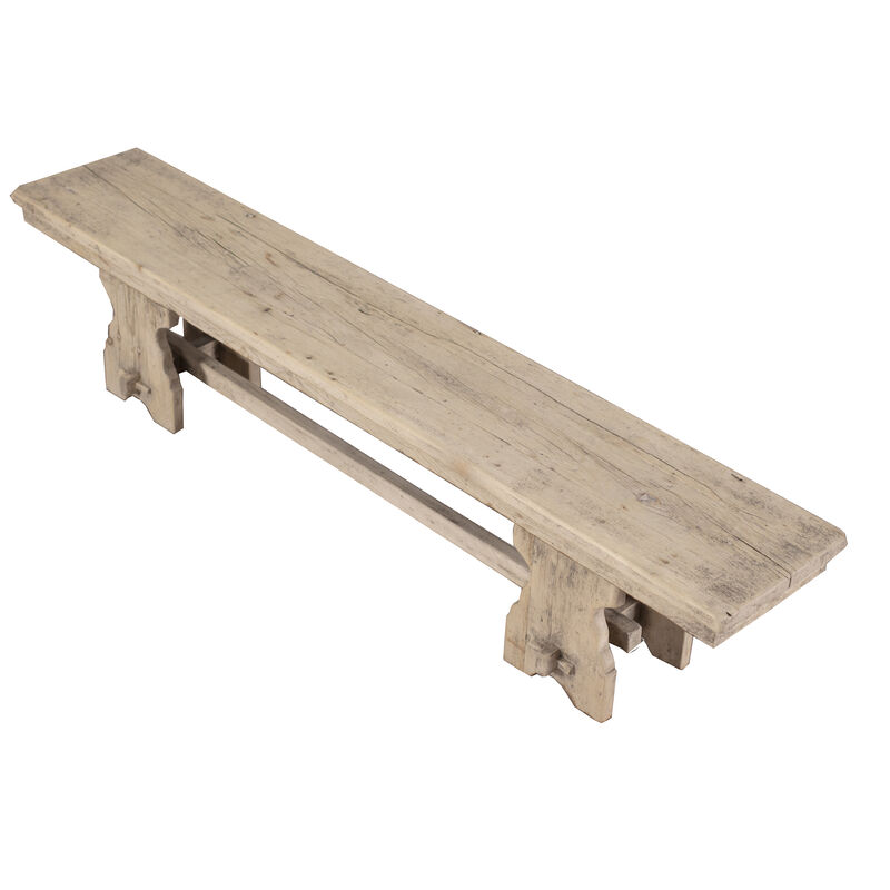 Solid Elm Bench in Weathered Natural image number 3