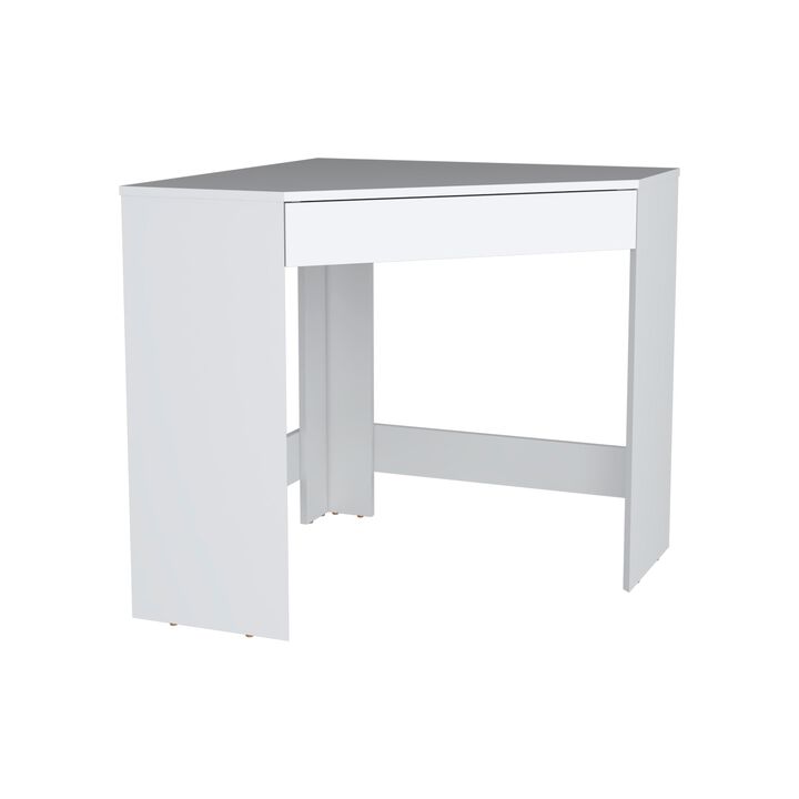 DEPOT E-SHOP Savoy Corner Desk with Compact Design and Drawer, White