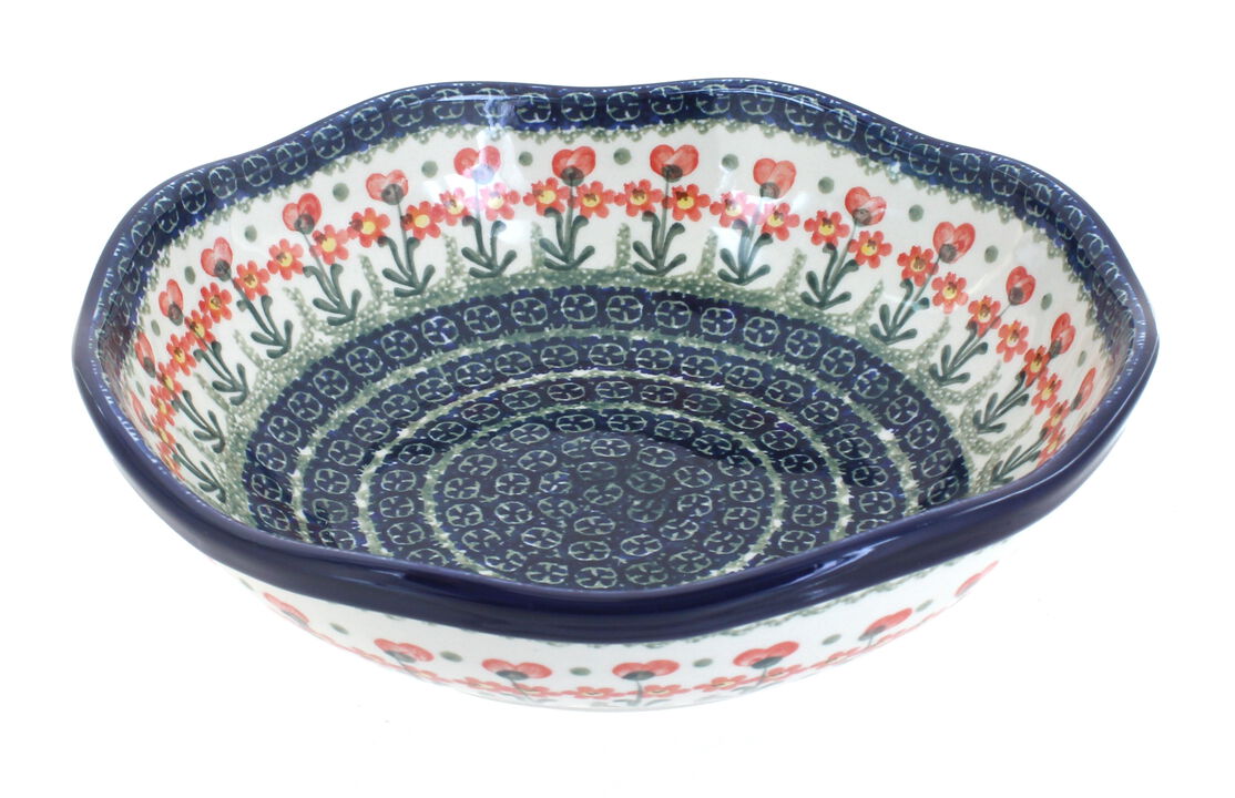 Blue Rose Polish Pottery Eliza Large Scallop Bowl