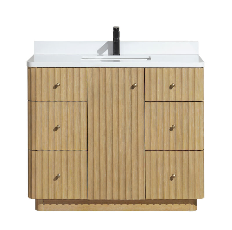 La Jolla 42" Bathroom Vanity Washed Oak image number 0