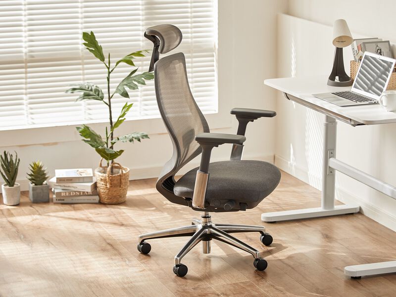 ATLAS Ergonomic Mesh Back Office Chair, High Back Executive Computer Desk Chair with Adjustable Headrest and 4D Arms, Slide Seat, Tilt Lock