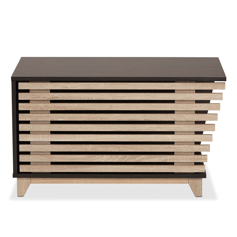 Baxton Studio Eckhart Modern Two Tone Dark Brown Wood Cat Litter Box Cover House