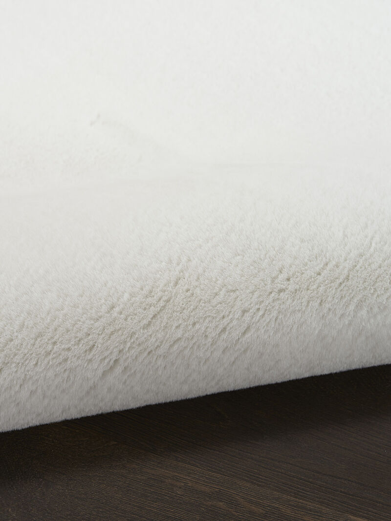 Soft Plush Rabbit Fur SFF01 White 7'6" x 9'6" Rug
