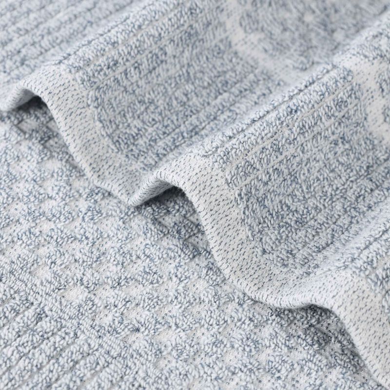 2-Piece Cotton Blend Bath Sheet Set &ndash; Textured Checkered & Ribbed Towels image number 2