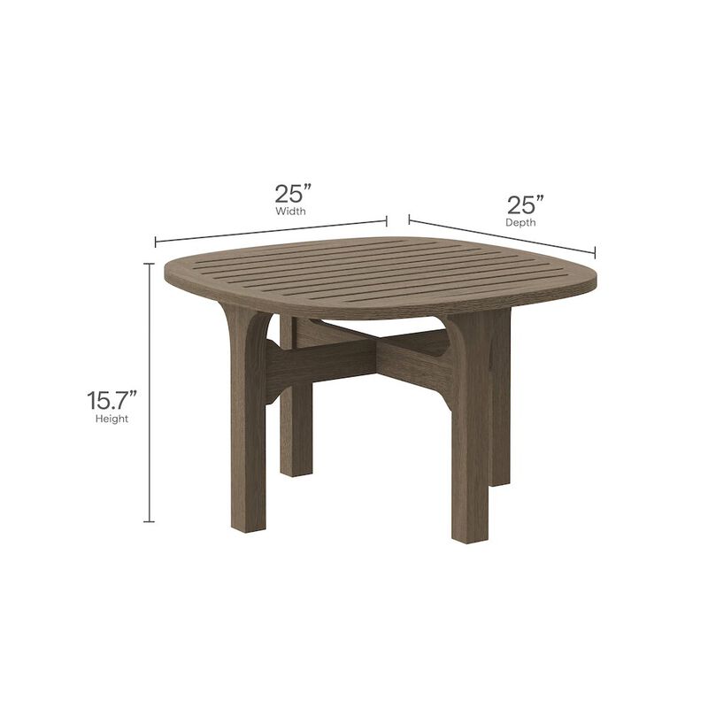 Modway 3-Piece Outdoor Patio Teak Wood Furniture Set with Lounge Chairs and Side Table