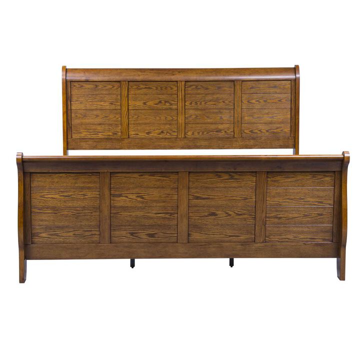 Liberty Furniture Grandpas Cabin King Sleigh Bed in Aged Oak