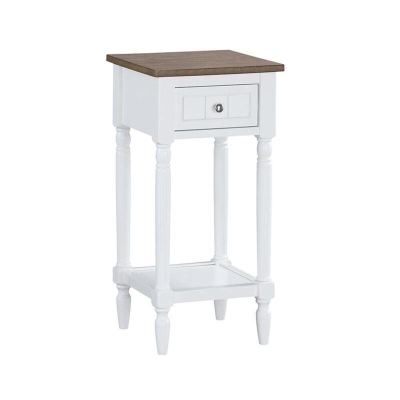 Convience Concept, Inc. French Country Khloe 1 Drawer Accent Table with Shelf Driftwood/White