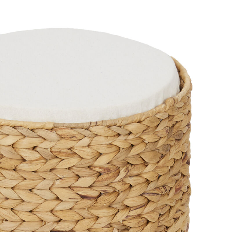 Neith 3-Tier Woven Water Hyacinth Cat Tower with Washable Cushions, Tan/Cream image number 4