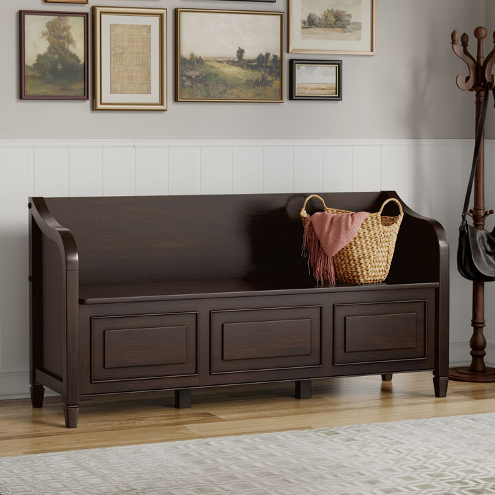 Simpli Home Connaught Wide Entryway Storage Bench