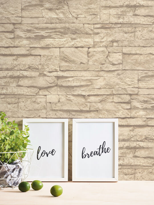 The Bricks And More Graceful Granite Motif Beige Wallpaper BB51152