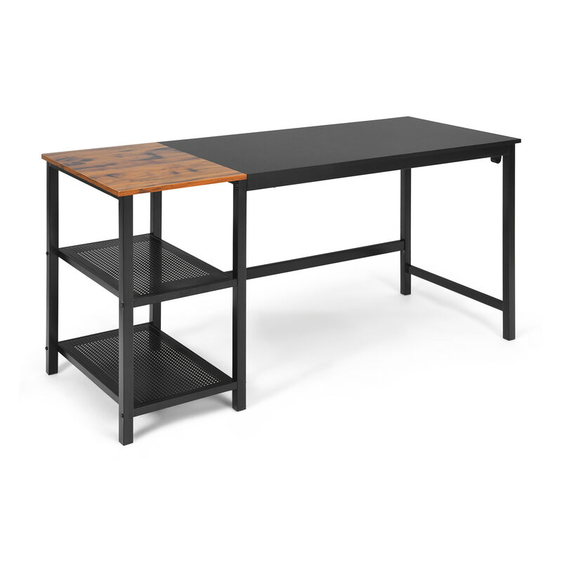 59 Inch Home Office Computer Desk with Removable Storage Shelves
