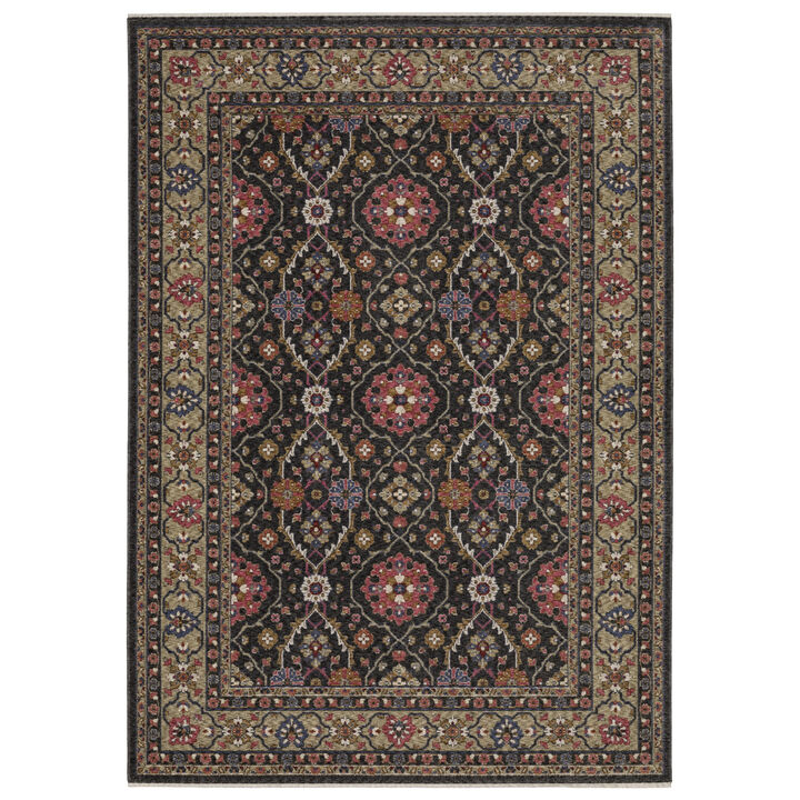 HomeRoots Oriental Area Rug With Fringe