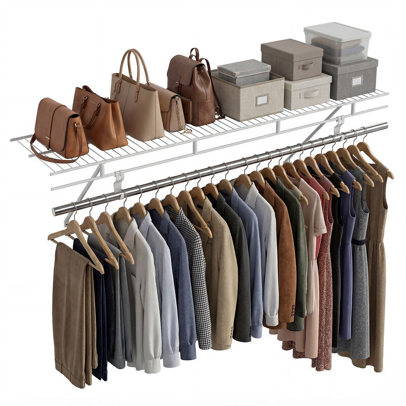Metal Wire Closet Shelving Kit with Wall Mounted Storage Shelves image number 4
