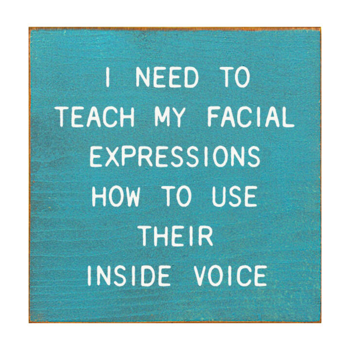 Funny Facial Expressions Wooden Sign Home Office Wall Decor