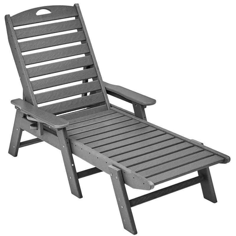 Patio Chaise Lounge Chair with 6 Positions &ndash; HDPE Outdoor Chair for Poolside