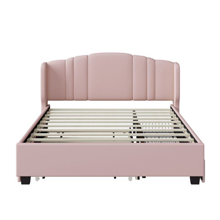 Dolf Queen Linen Upholstered Platform Bed Frame