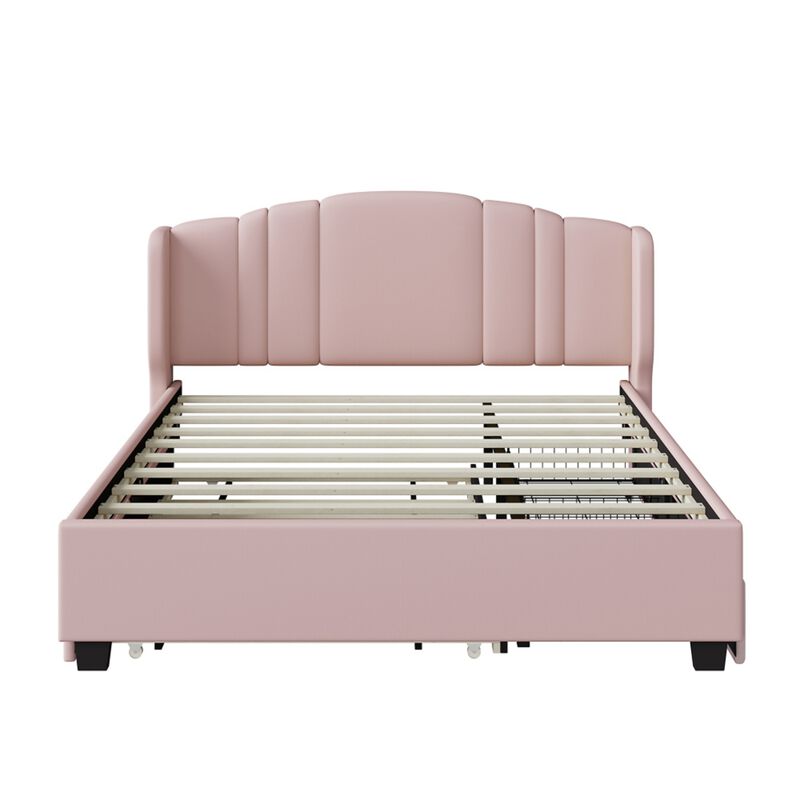 Dolf Queen Linen Upholstered Platform Bed Frame image number 0